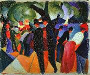 August Macke A Stroll on the Bridge oil painting artist